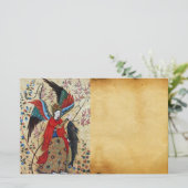 ARCHANGEL RAPHAEL UND FISCHPARKMONOGRAMM BRIEFPAPIER (Stehend Vorderseite)
