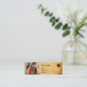 ARCHANGEL RAPHAEL UND FISCHPARKMONOGRAMM MINI VISITENKARTE (Stehend Vorderseite)