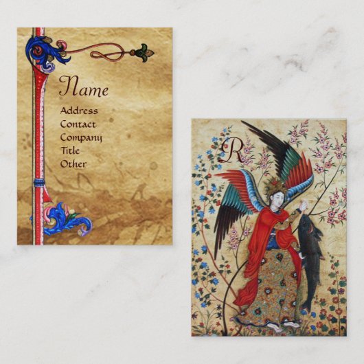 ARCHANGEL RAPHAEL- UND FISCHPARKPLATTMELDUNG VISITENKARTE (Vorne/Hinten)