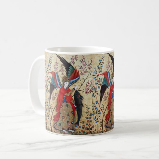 ARCHANGEL RAPHAEL UND FISCHPARKPLATZ KAFFEETASSE (Vorderseite Links)