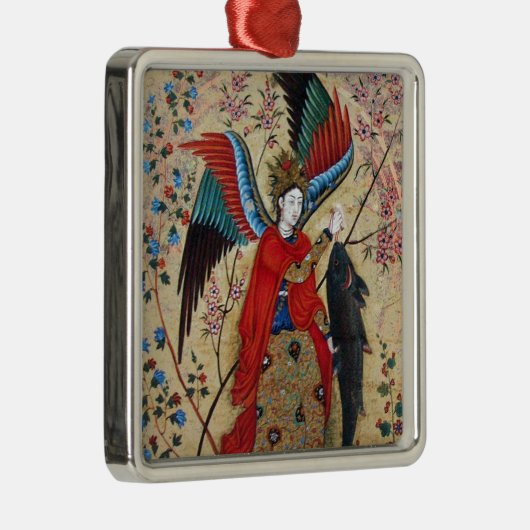 ARCHANGEL RAPHAEL UND FISCHPARKPLATZ ORNAMENT AUS METALL (Rechts)