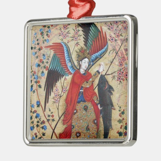 ARCHANGEL RAPHAEL UND FISCHPARKPLATZ ORNAMENT AUS METALL (Links)