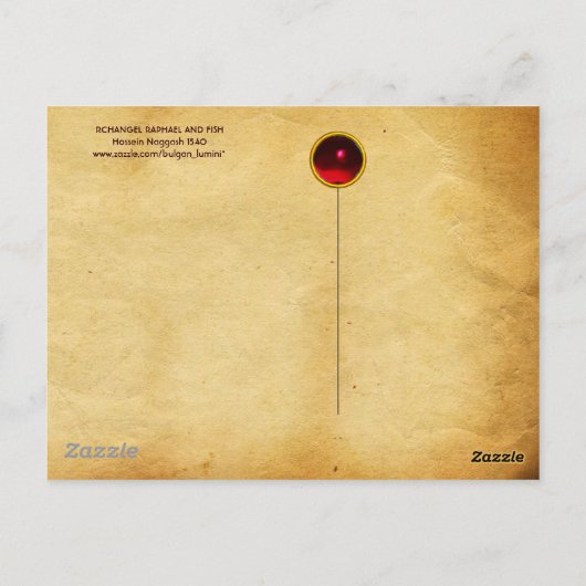 ARCHANGEL RAPHAEL UND FISCHPARKPLATZ POSTKARTE (Rückseite)