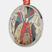 ARCHANGEL RAPHAEL UND FISCHPARKPLATZ SILBERNES ORNAMENT (Links)