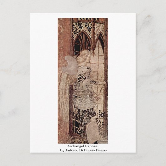 Archangel Raphael von Antonio Di Puccio Pisano Postkarte (Vorderseite)