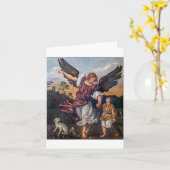 Archangel Raphael Zeichnend - St Raphael Karte (Gelbe Blume)