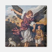 Archangel Raphael Zeichnend - St Raphael Magnet (Vorne)