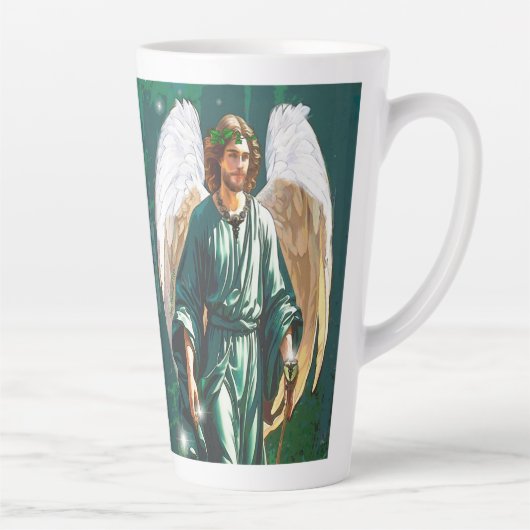 Archangel Saint Raphael Healing Angel Prayer Green Milchtasse (Rechts)