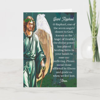 Archangel Saint Raphael Heilung Angel Gebet Gesche Karte
