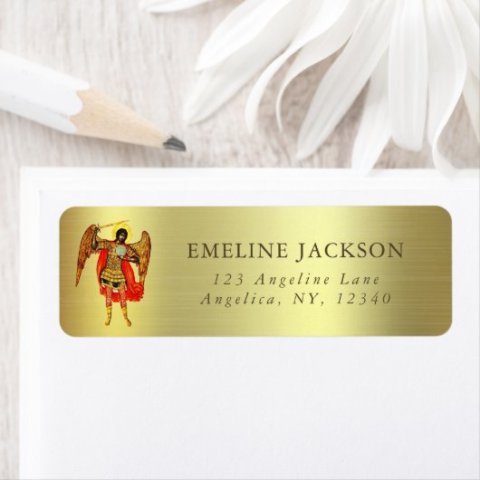 Archangel St Michael Fine Art Guardian Angel Gold (Insitu)