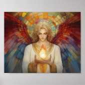 Archangel Uriel Die Flamme Gottes Rainbow Mosaik Poster (Vorne)