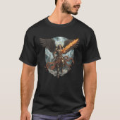 Archangel Warrior mit Flammenschwert T-Shirt (Vorderseite)