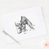 ArchAngel Warrior Ovaler Aufkleber (Umschlag)