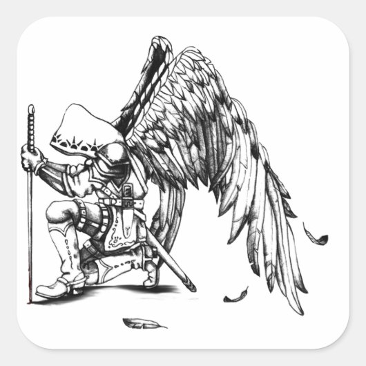 ArchAngel Warrior Quadratischer Aufkleber (Vorderseite)