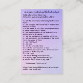 Archangel Zadkiel and Holy Amethyst Visitenkarte (Rückseite)