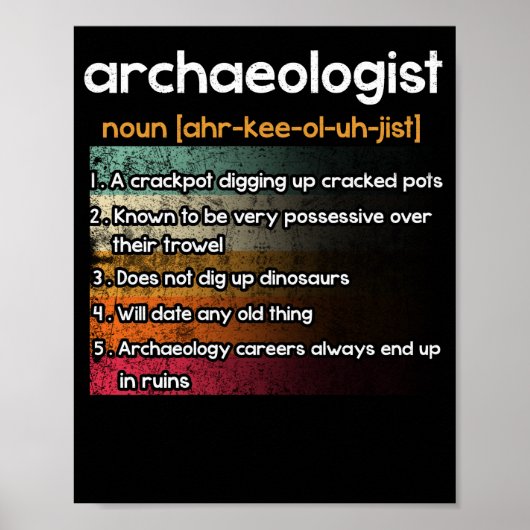 Archäologe Archäologie Definition Poster (Vorne)