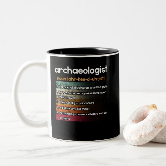 Archäologe Archäologie Definition Zweifarbige Tasse (Mit Donut)
