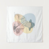 Archäologe eine Linie Kunst zusammenhängend einfac Wandteppich (Vorderseite (Horizontal))