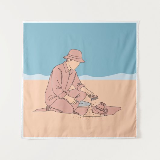 Archäologe, einfache Kunst aus einer Hand, kontinu Wandteppich (Vorderseite)