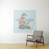 Archäologe, einfache Kunst aus einer Hand, kontinu Wandteppich (Beispiel)