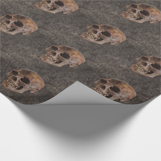 Archäologie II - Skull on Stone-Effekt Hintergrund Geschenkpapier (Ecke)