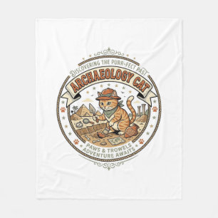 Archäologie Katze Archäologie Katze Vintage Vektor Fleecedecke
