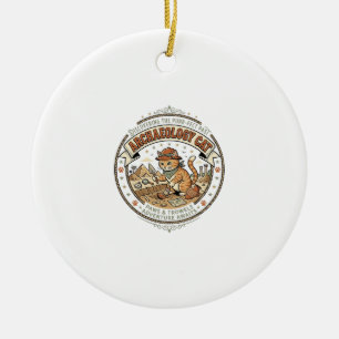 Archäologie Katze Archäologie Katze Vintage Vektor Keramik Ornament