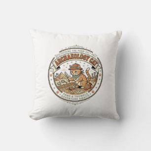 Archäologie Katze Archäologie Katze Vintage Vektor Kissen