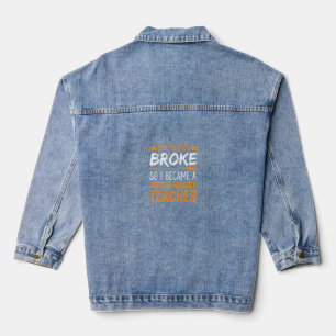 Archäologie-Lehrer Halloween Besen zerbrochen Jeansjacke