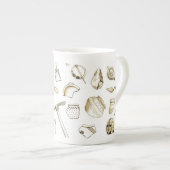 Archäologische Fragment-Knochen-China-Tasse Porzellantasse (Vorderseite Rechts)