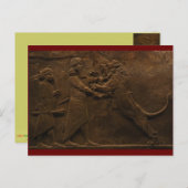 Archäologische Fundstücke: Assyrian Lion Hunt Fres Postkarte (Vorne/Hinten)