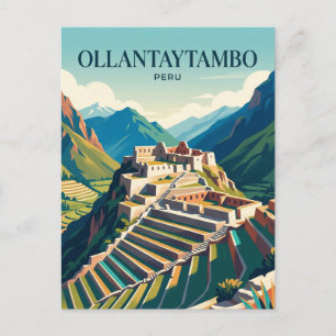 Archäologische Stätte Ollantaytambo Peru Postkarte