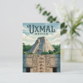 Archäologische Stätte Uxmal Mexiko Postkarte (Stehend Vorderseite)