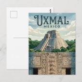 Archäologische Stätte Uxmal Mexiko Postkarte (Vorne/Hinten)