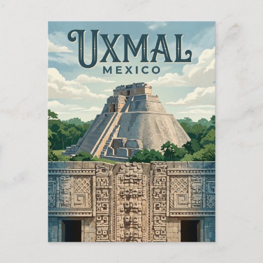 Archäologische Stätte Uxmal Mexiko Postkarte (Vorderseite)