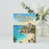 Archäologische Zone Tulum Mexiko Postkarte (Stehend Vorderseite)
