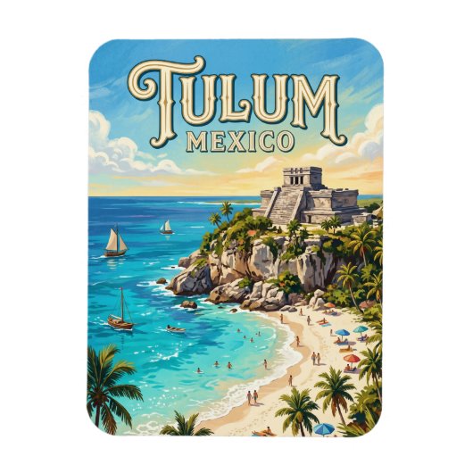 Archäologische Zone von Tulum Mexiko Magnet (Vertikal)