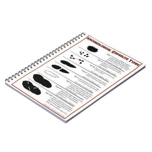 Archäologisches Coprolite schreibt Notizbuch Notizblock (Linke Seite)