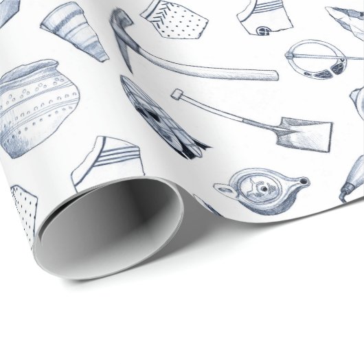 Archäologisches Fragment-Packpapier Geschenkpapier (Rolleneckpunkt)