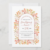 Arche, Blätter und Beeren Terrakotta Freundschaft Einladung (Vorderseite)