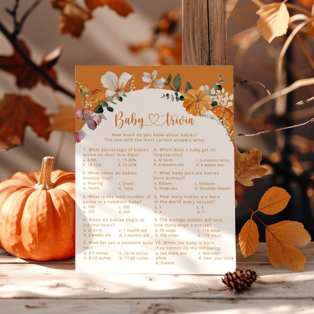 Arche fall Kürbis Baby trivia Baby-Duschspiel (Von Creator hochgeladen)