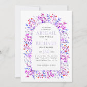 Arche mit Blätter, Beeren Lavendel lila Hochzeit Einladung (Vorderseite)