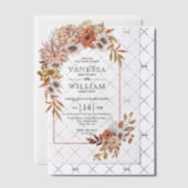 Arche mit Herbst-Blume-Arrangement Hochzeit im Her Pergament Einladungen (Versetzt (Einladung))