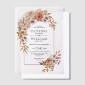 Arche mit Herbst-Blume-Arrangement Hochzeit im Her Pergament Einladungen (Versetzt)