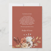 Arche mit Herbst-Blume Hochzeit im Herbst Foto Dankeskarte (Rückseite)