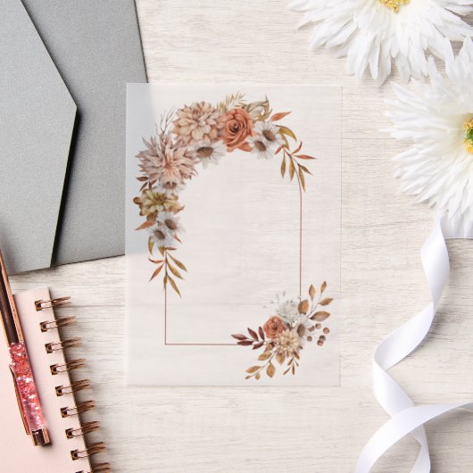 Arche mit HerbstBlume und Blätter Hochzeit im Herb Pergament Einladungen (Hochzeit)