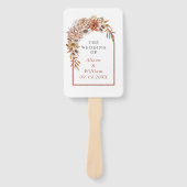 Arche mit Terracotta Blume Hochzeitsprogramm Fächer (Vorderseite)
