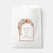 Arche mit Terrakotta Blume und Blätter Hochzeit Geschenktütchen (Vorderseite)