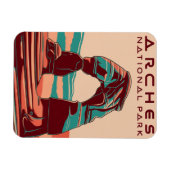 Arche Nationalpark Retro Abstrakt Magnet (Horizontal)