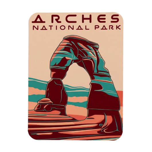 Arche Nationalpark Retro Abstrakt Magnet (Vertikal)